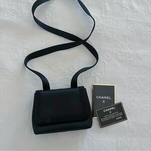Authentic Chanel Coco Mark Satin Mini Shoulder Bag